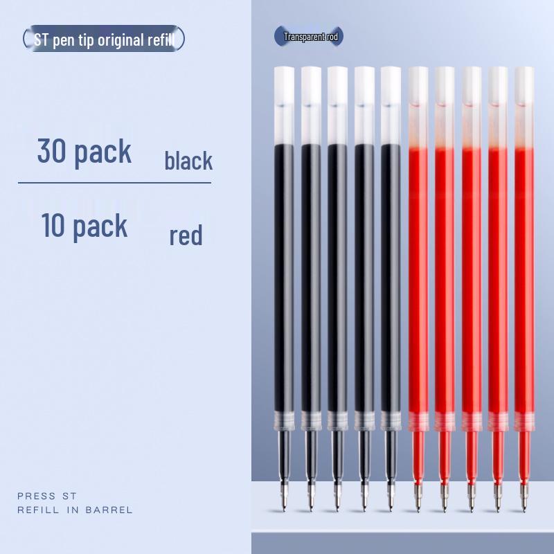 ST Quick-Dry Red Gel Pen for Teachers & Students, Push-Button Rollerball for Grading & Marking, with Refillable Ink.