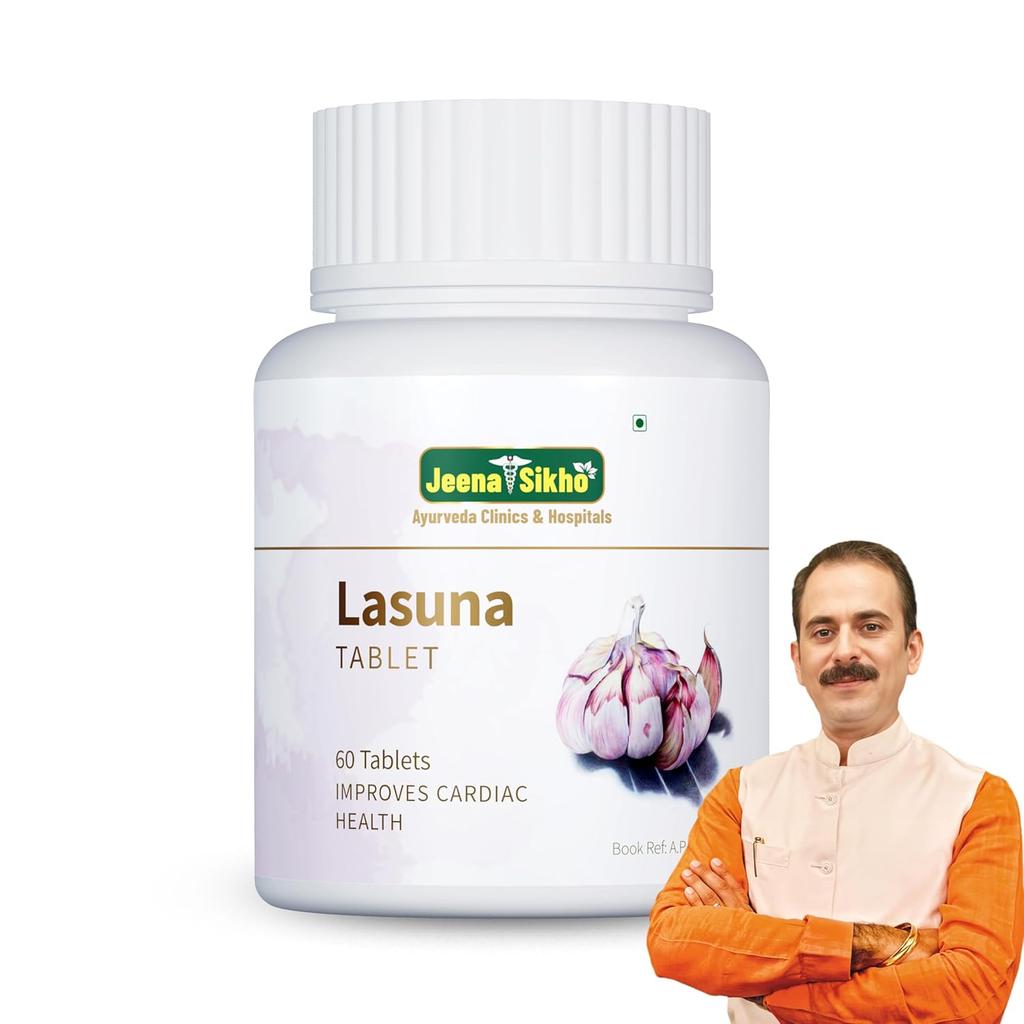 Jeena Sikho Lasuna Tablet Herbal Heart Wellness Supplement Natural Garlic Multivitamin Ayurvedic 60 Tablets Pack of 1