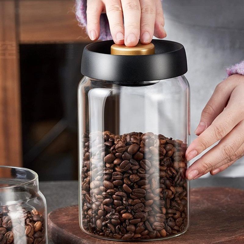 Vacuum-Sealed Glass Coffee Bean & Tea Storage Jar