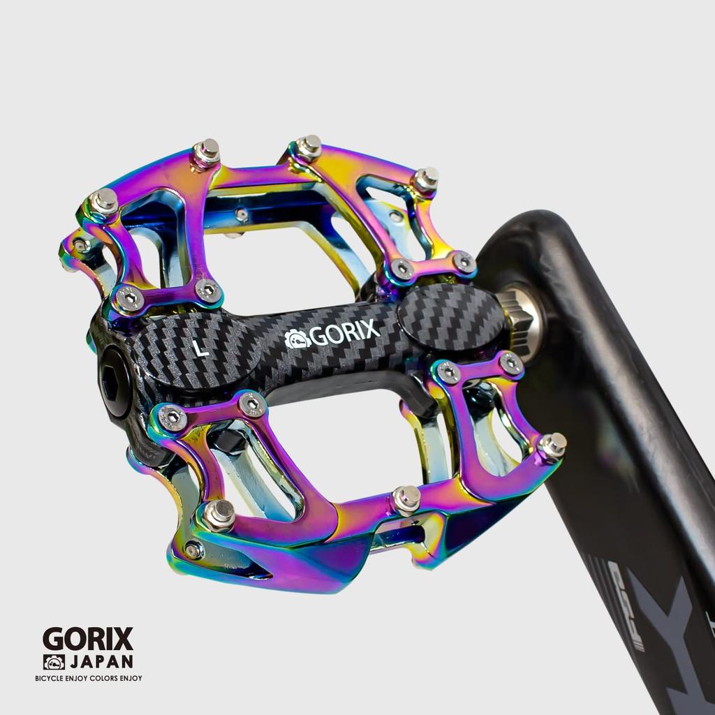 GORIX Bicycle Flat Oil Slick Carbon Aluminum Wide Wide Tread CNC Road Cross Pedal Replacement Pedal, Pedal, (GX-Fi777), Handle, Body, Model, Anti-Slip