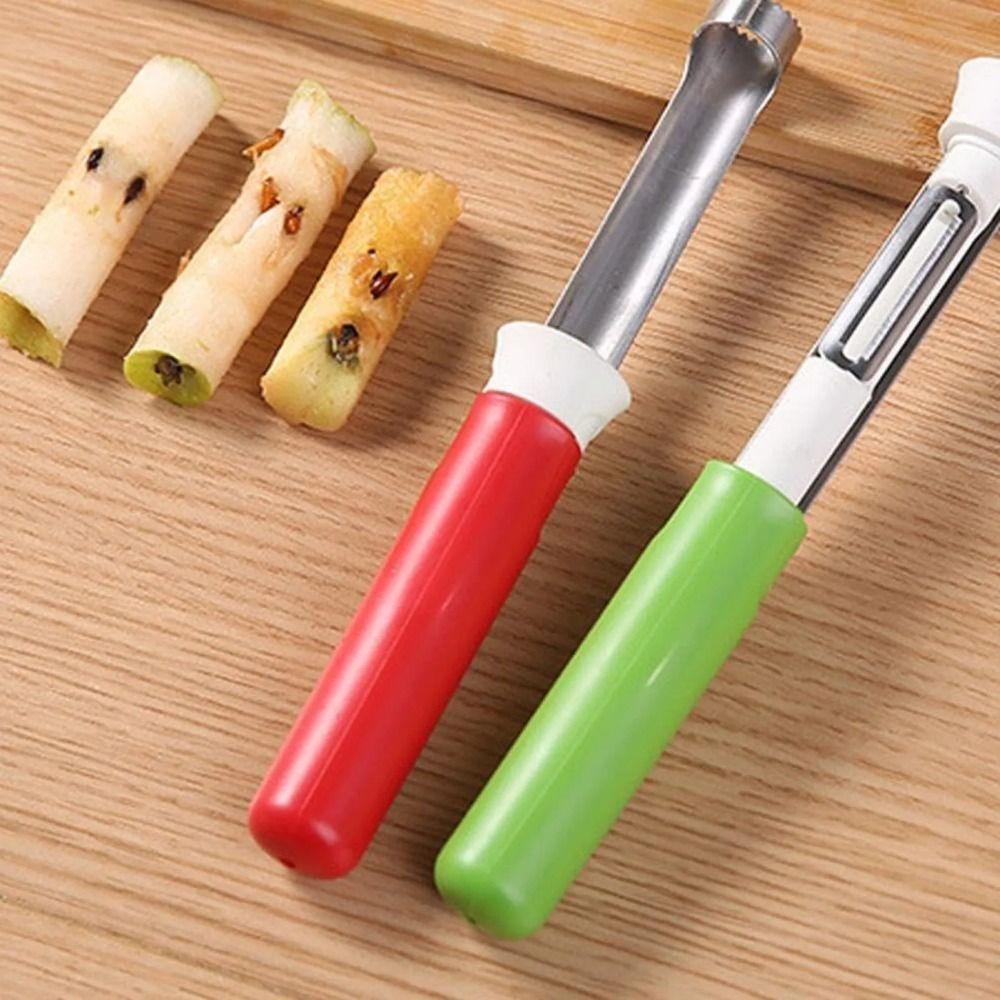 2 in 1 Fruit Corer Stainless Steel Apple Corer Remover Durable Peeler  Kitchen Gadget