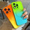 Luxury Gradient Soft Silicone Case For Magsafe Wireless Magnetic Charge For iPhone 15 14 12 11 13 Pro Max Plus Matte Color Cover
