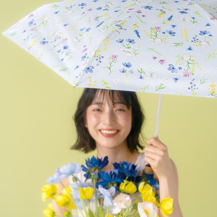 Sun Umbrella Sanrio Characters X Shading Watercolor Flower Mini Sax Rate UV Cut Rate Heat Shielding For Both Sunny and Rainy Folding Umbrella for