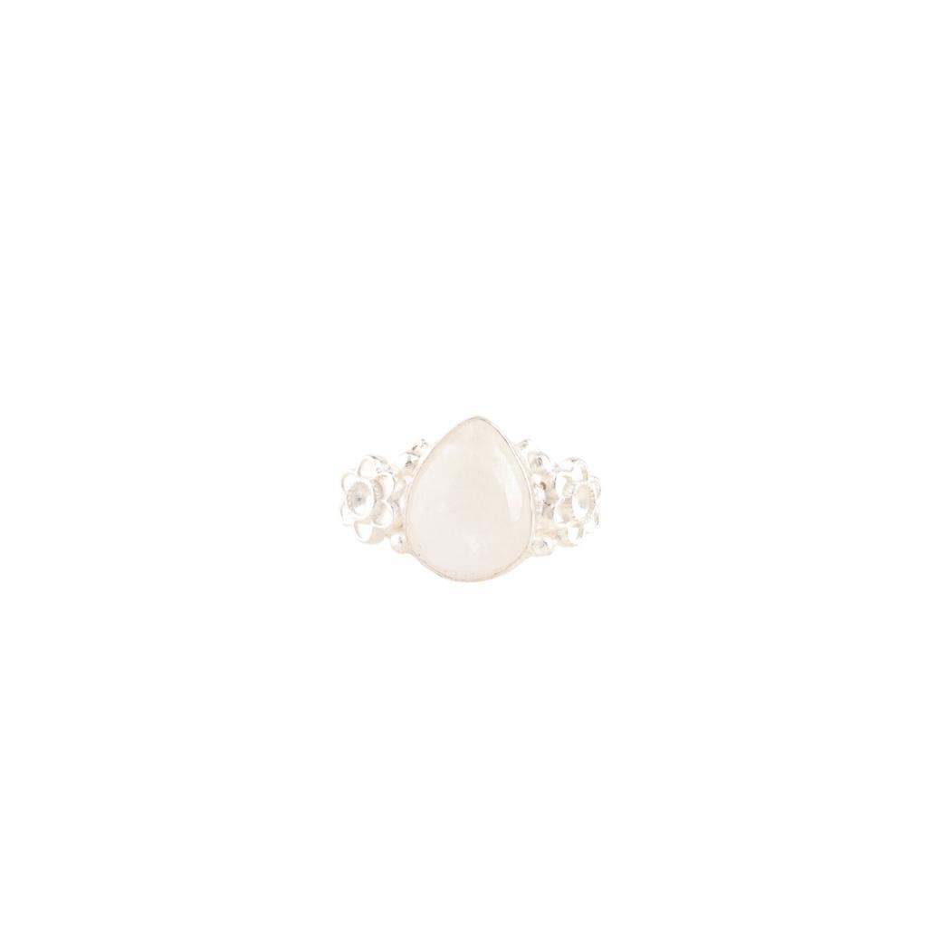 Rainbow Moonstone Gemstone 925 Sterling Silver Handmade Jewelry White Stone Ring RR-59-28