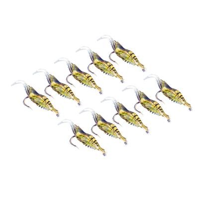 10 piezas Simulación Camarón Señuelo Blando Gamba Cebo Anzuelo Aparejo Señuelos Pesca Lubina