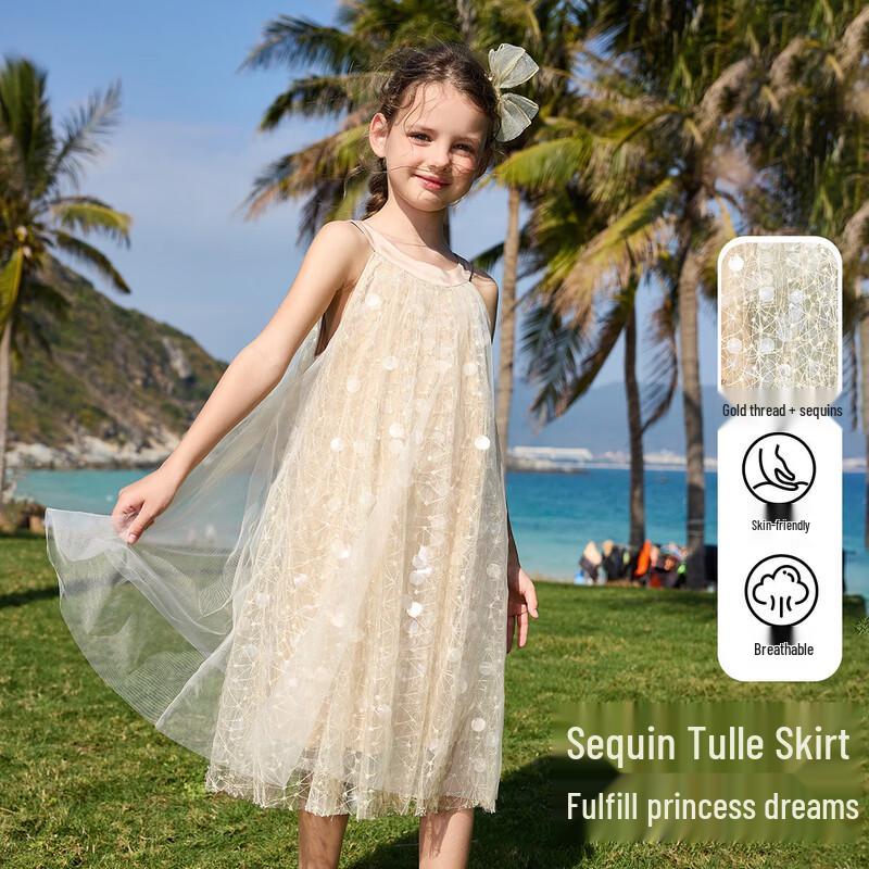 ASK JUNIOR Girls  Summer Halter Mesh Dress 130