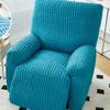 Seersucker Plaid Full-wrap Recliner Chair Cover Solid Color Armchair Cover Anti-slip Single Sofa Protector for Home Hotel Decor