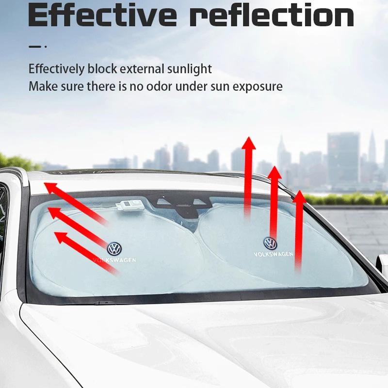 Für VOLKSWAGEN VW Auto Windschutzscheiben Sonnenschutz Abdeckung Blöcke Strahlen Schutz Auto Innenraum Für Volkswagen VW RLine R GTI Golf Amarok