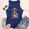 Cartoon Dog Printed Women's Round-neck Vest Spring and Summer Casual Sleeveless Top