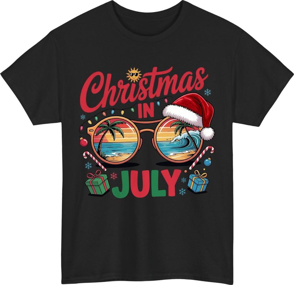 Christmas in July TShirt Beach Party Santa Holiday in Summer Vacation Tee Top