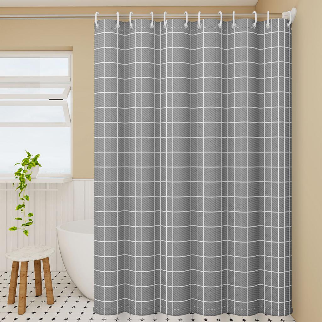 Minimalist Polyester Waterproof Shower Curtain - Effortlessly Adds a Clean Finish