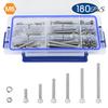 NINDEJIN M6 M8 M10 Bolts and Nuts Set Stainless Steel Big Size Allen Head Screw Kit Hex Socket Bolt Nut Set With Washers