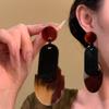 Acrylic Geometric Pendant Earring Hypoallergenic Exaggerated Round Oval Earrings Lightweight Exquisite Earrings for Women