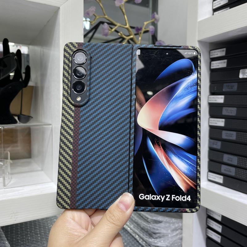 Étui de téléphone magnétique en Kevlar pour Galaxy Z Fold4 Housse de protection ultra-fine en fibre d'aramide