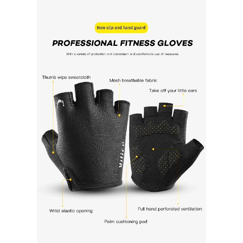 Half Finger Cycling Gloves Men Women Anti Slip Shock Breathable Summer Bicycle Gloves Fingerless Sports Gym Training Bike Gloves