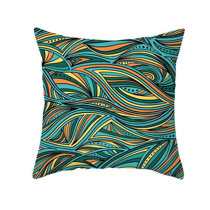 Simple Nordic Style Pillowcase Blue Wave Dolphin Office Sofa Printed Cushion Pillowcase Home