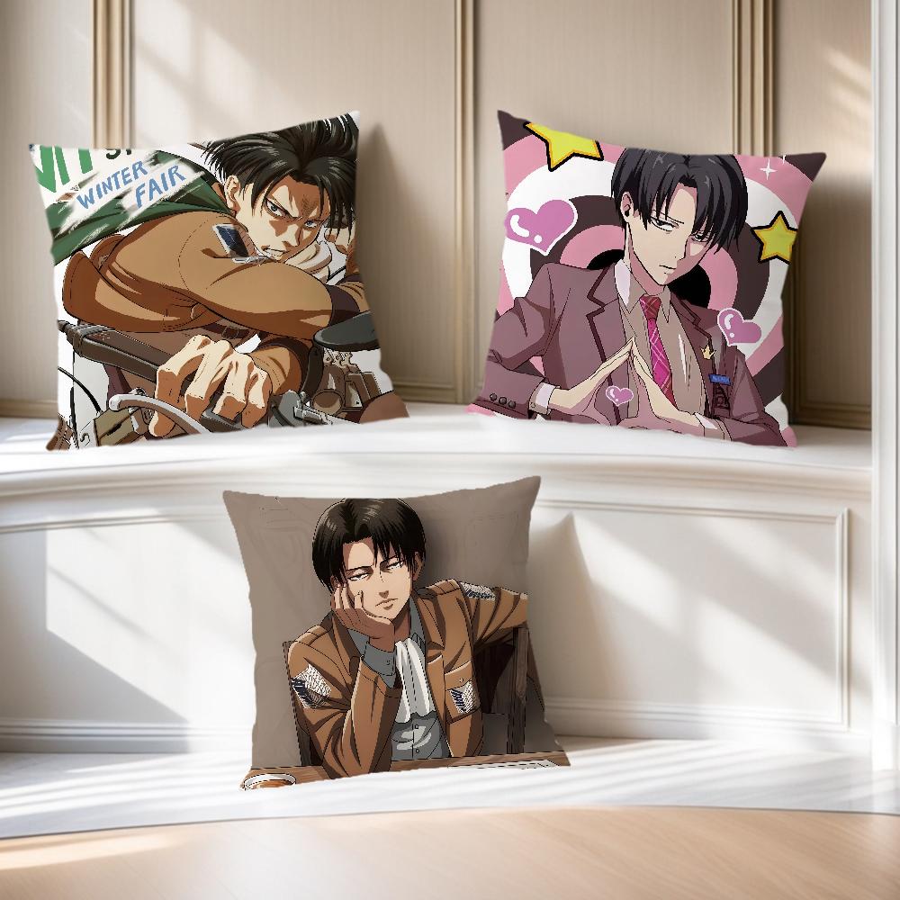Anime Manga Fanart Cool L-Levi A-Ackerman Comfortable Soft Pillow Case for Sofa Living Room Home Office Decor Protective Covers