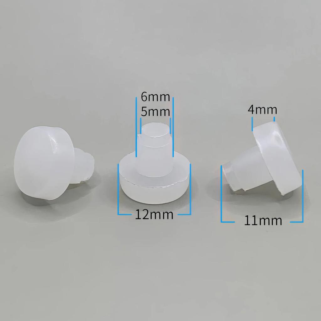 50Pcs M5 M6 Glass Top Table Furniture Embedded Bumper with Stem Rubber Screw Hole Plug Anti Slip Foot Pads Cabinet Door Grippers