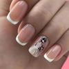 White Edge False Nails French Press on Nails New Fake Nials  DIY
