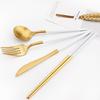 White Gold Dinnerware Knife Dessert Fork Coffee Spoons Tableware Butter Knife Cake Fork 1pcs 18/10 Stainless Steel Cutlery Set