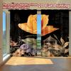 2D FLAT PRINTING 2pcs Curtains (Without Rod) Floral Elegance On Black (7) Modern Fashionable Curtainments During the Easter