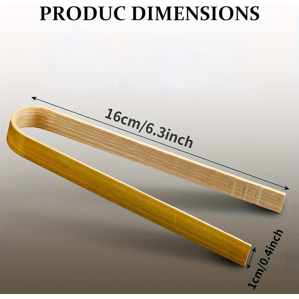 24 Stück Mini Bambuszangen Lange Toastzangen Einwegzangen Bambus Kochutensilien zum Kochen Toast Brot Gurken Teezubehör (4.7/ 6.3Zoll)