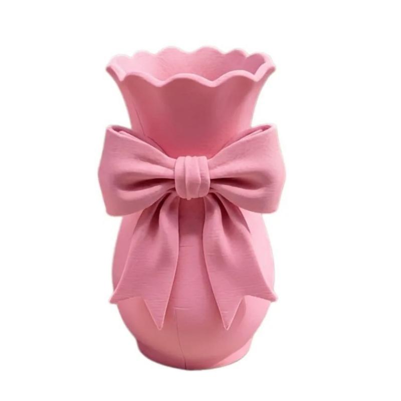 Modern Nordic Styles 3D Printed Bowknot Design Vases Ideal For Dried Flower Arrangement And Desktop Display Pen Holder