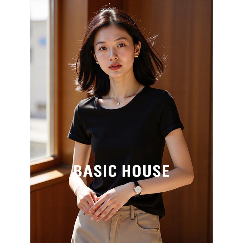 Basic House Women s Slim-Fit Short-Sleeved T-shirt