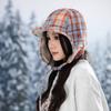 Cosy Fleece Lined Checkered Ear Muff Hat for Outdoor Activities Daily Commute Unisex Design Cold Resistant