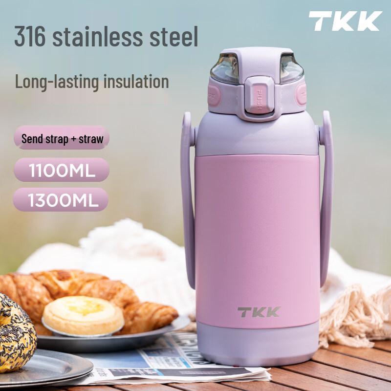 TKK Large Capacity Insulated Sports Straw Bottle