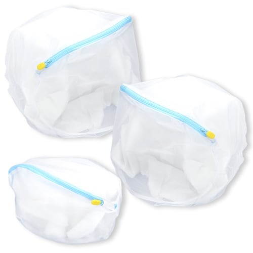 Star Trusty Round Laundry Net, Set of 3, for Drum-Load Washers, Tangle-Free, Shape-Retaining, Tops and Pants (2 Large & 1 Medium)