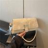 Women French Light Luxury Solid Color Small Square Handbag Shoulder Commute Underarm Bag