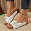 Fashion Sandals Women Summer New 2025 Women's Woven Flower Wedge Slippers Outdoor Sports Beach Casual Peep Toe Comfortable Shoes