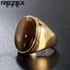 Retro Elegant Gemstone Titanium Steel Ring for Men and Women - Vintage Style Jewelry Band