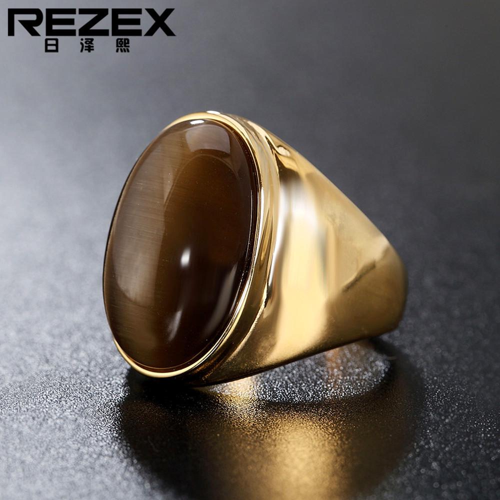 Retro Elegant Gemstone Titanium Steel Ring for Men and Women - Vintage Style Jewelry Band