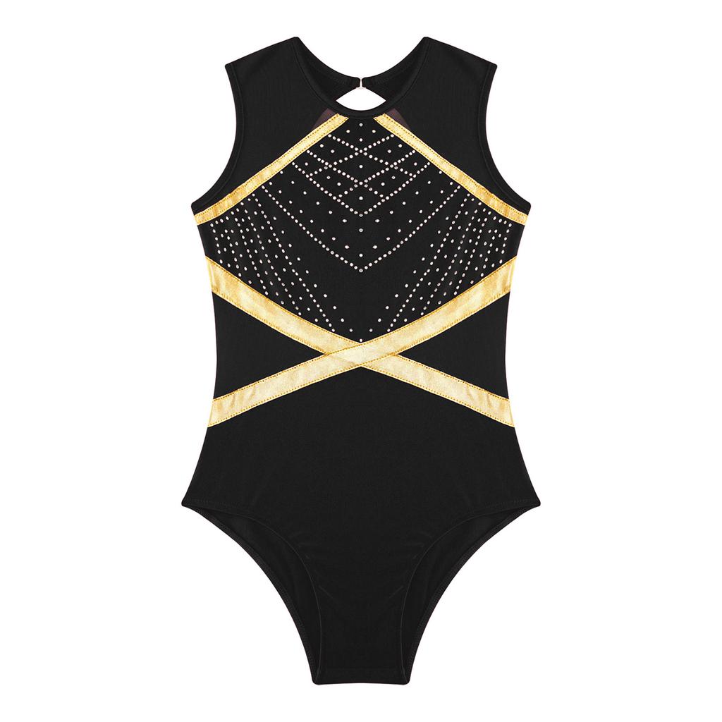 Tanzanzug für Mädchen mit Strassbesatz für Gymnastik und Eiskunstlauf