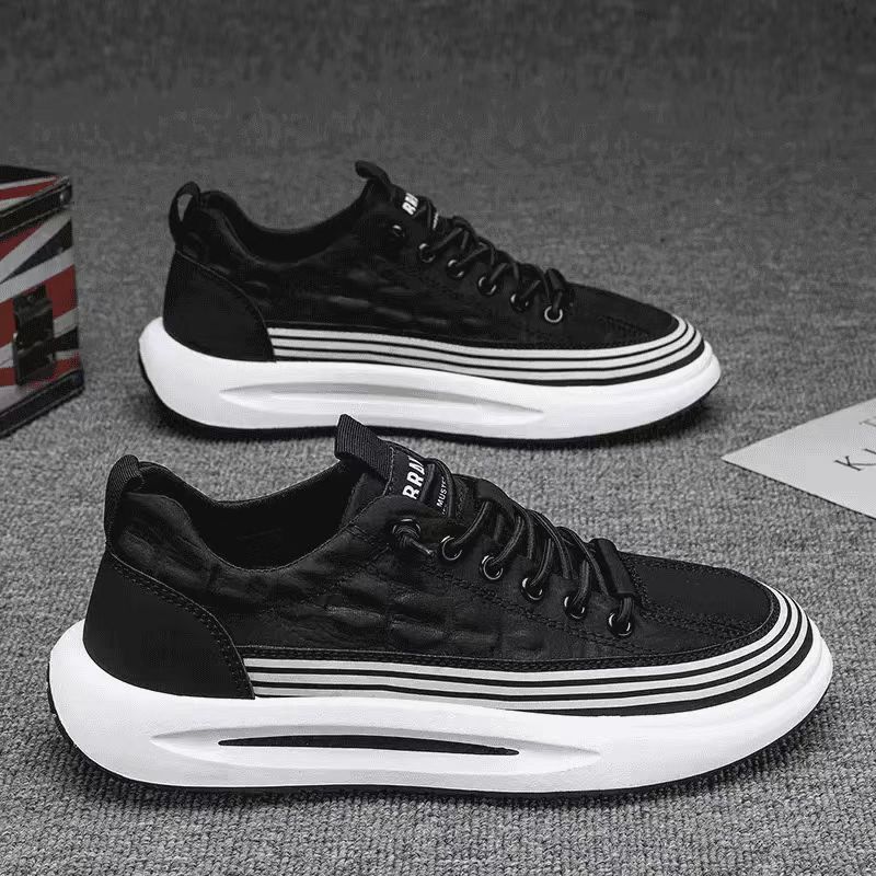 Men's shoes spring new umbrella cloth casual shoes green thick sole comfortable rebound light breathable board shoes