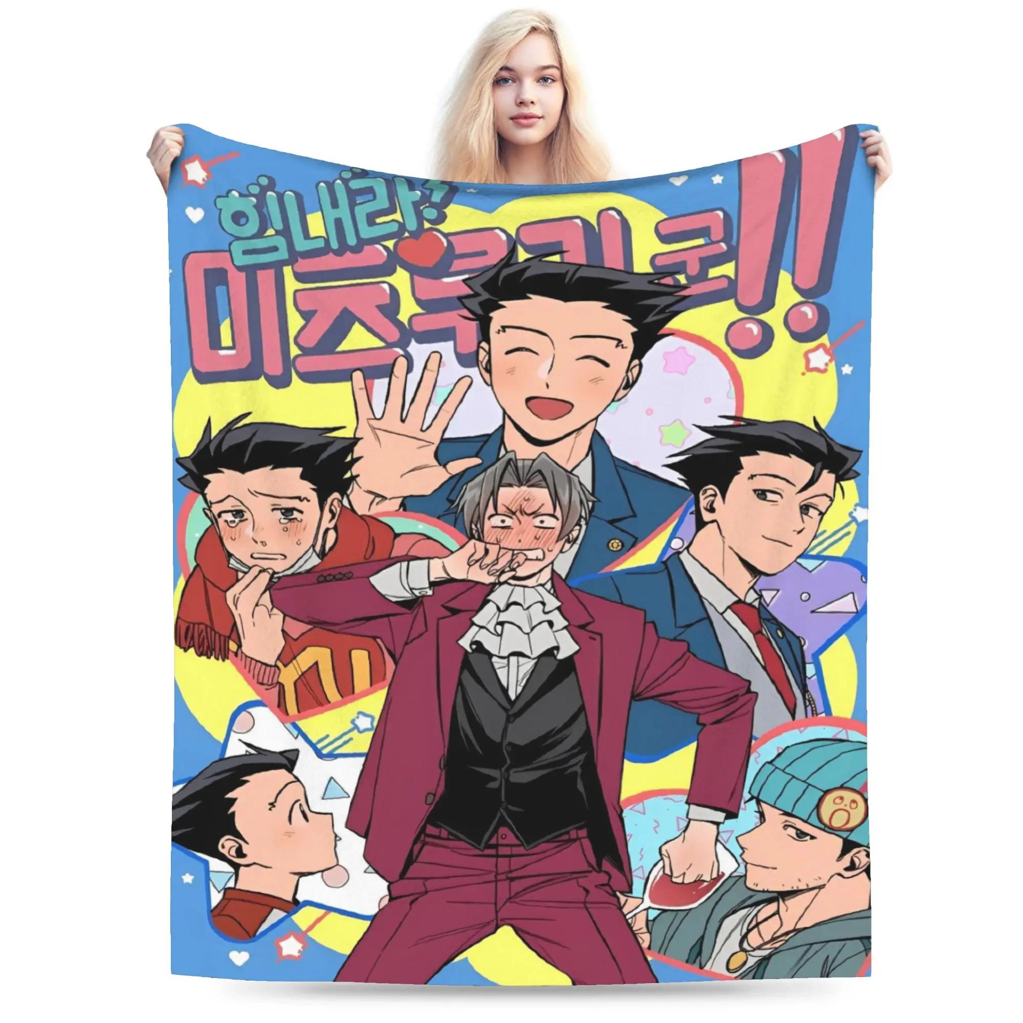Phoenix Wright Ace Attorney Fuzzy Throw Blanket Warm Gaming Novelty Bedding Lounge Winter Cozy 80x120cm(31x47inch)