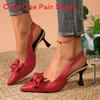 Summer Butterfly Knot High Heel Sandals For Women With Slim Heel And Pointed Toe
