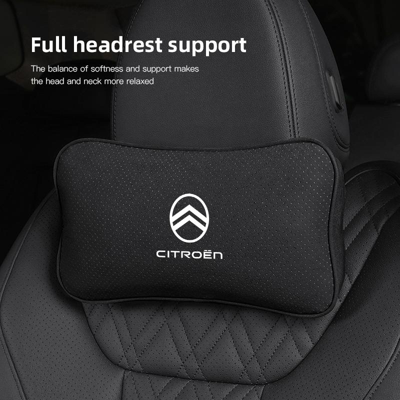 Neues Wildleder Autositz Kopfstütze Memory-Schaum Lendenkissen für Citroen C6 2CV VTS DS3 RD3 Cactus Saxo Jumpy C8 C-Elysee C15 CelyseeC6