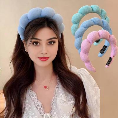 Solid Color Cloud Sponge Headband for Women Simplicity Candy Color Wide Brim Headband Fashion Girl Face Wash Headband Hair Acces