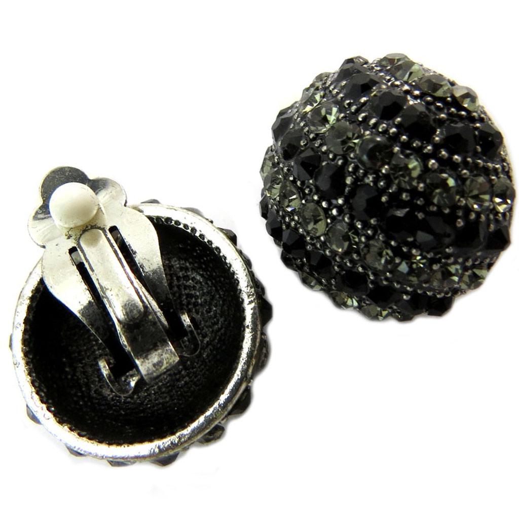 Les Trésors De Lily [P4681] - Designer Clips 'Sissi' Black Silver Gray - 22 Mm