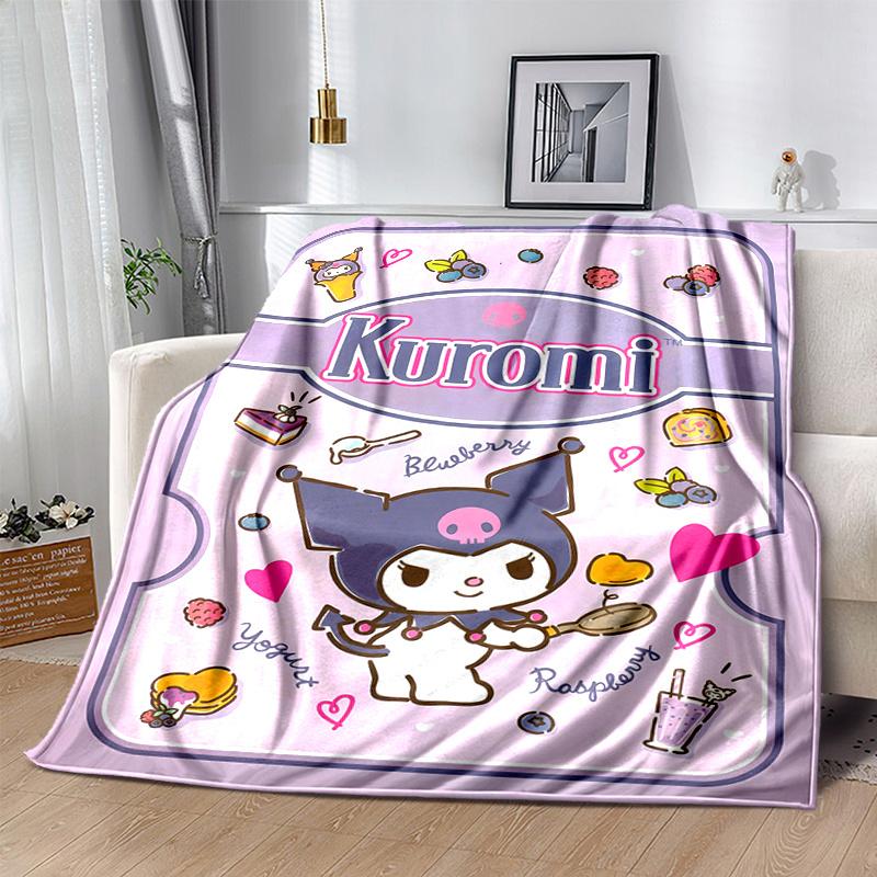 1pc Kuromi's Sweet Adventure Blanket, Soft Warm Throw Blankets, Living Room, Travel, Camping, Car Blankets, Beach, Office Naps, Suitable for All Seaso