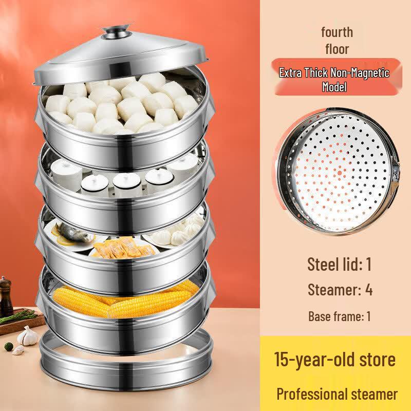 Haisidike Large Stainless Steel Multi-Layer Steamer 40cm