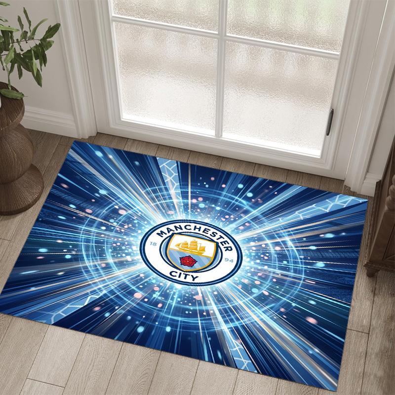 Manchester City Design Kristal Fluweel Tapijt Gezellig Niet?Antislip Bedrukt Tapijt Voor Slaapkamer Woonkamer Entree