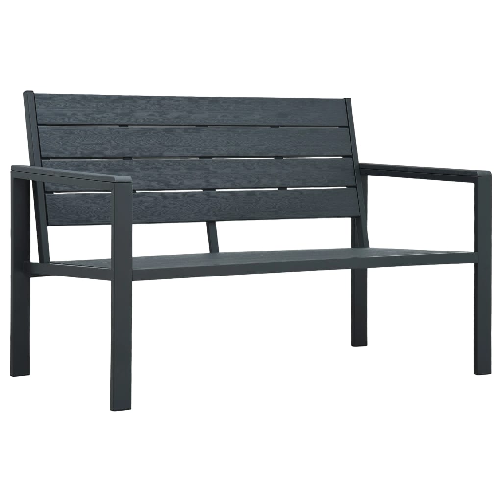 Garden Bench 120 cm HDPE Gray Wood Look
