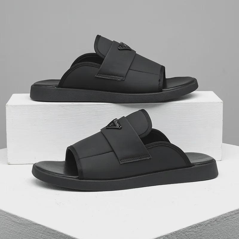 Rutschfeste Flip-Flops für den Sommer im Freien aus echtem Leder für Herren