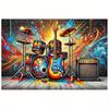 1 Guitar and Drum Graffiti Multi-functional Banner - Perfect for Photography Film and Event Decoration