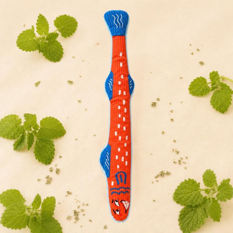 Cat Interactive Teaser Stick 1Pcs Crinkle Paper Catnip Plush Fish Toy Soft Bite Resistant Soothes Anxious Cats for Home Play