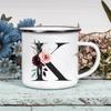 Alphabet Blumen A-Z Vintage Emaille Kaffee Tee Tassen Urlaub Camping Getränke Saft Bier Tassen Zuhause Büro Milch Tasse Geburtstagsgeschenke
